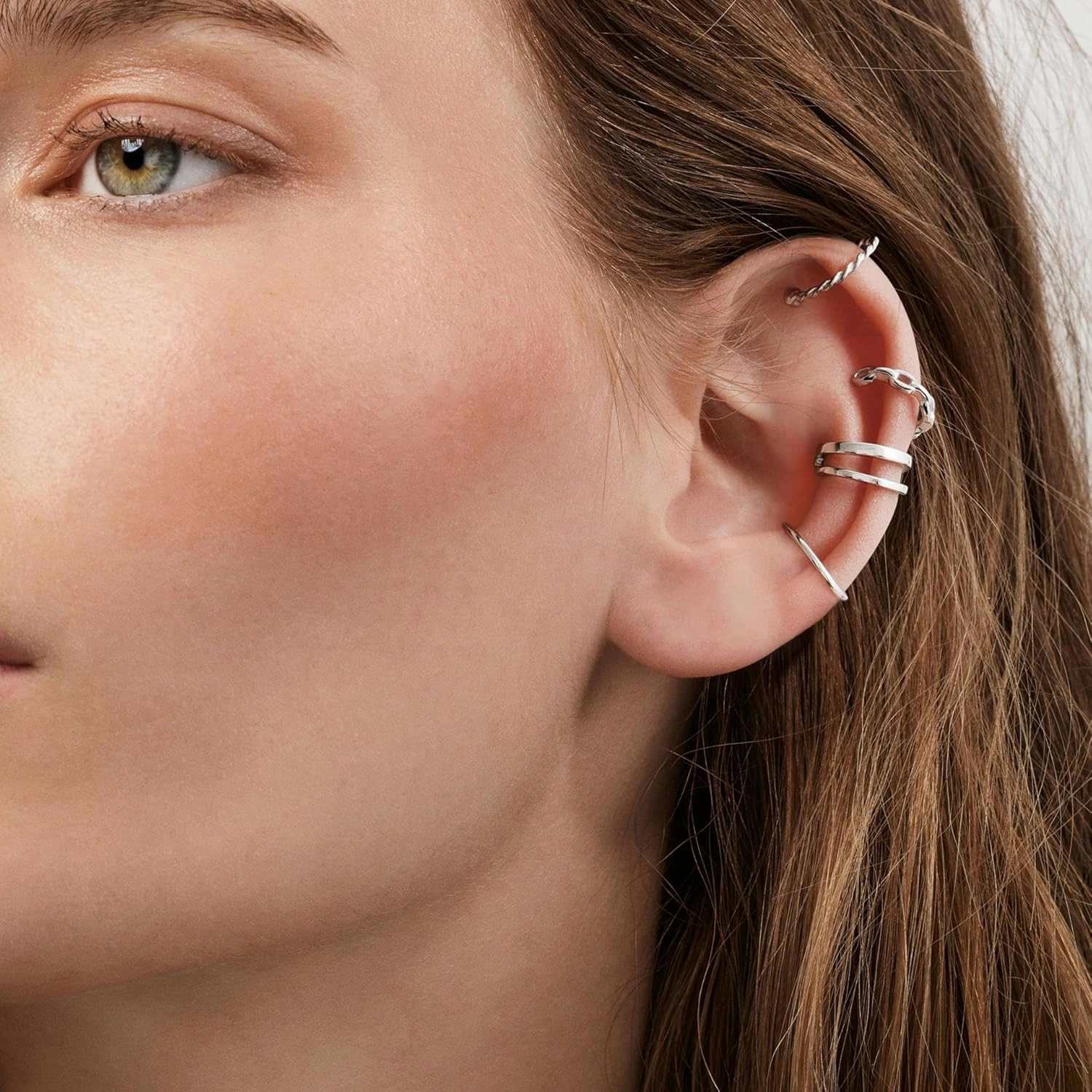 CHIC & ARTSY Cuff Earrings 925 Sterling Silver Ear Cuff Earrings Non-Piercing Fake Helix Cartilage Cuff Earrings Various Styles Conch Ear Cuffs Fine Jewelry for Women Man