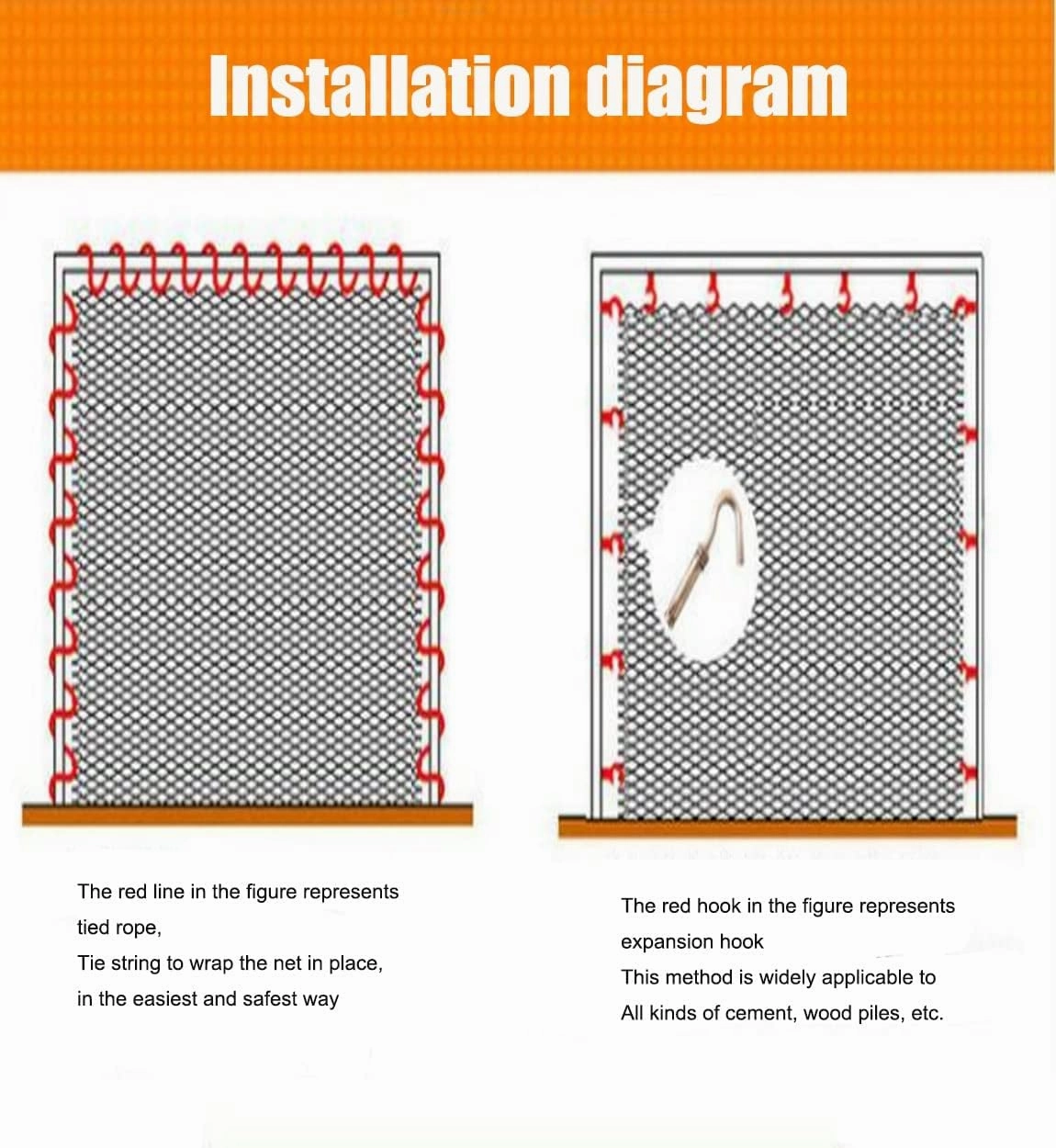 Children's Crawling Braided Rope Children's Balcony net Protection net Outdoor Nylon Rope Stair Protection Net Ceiling Netting Decoration Heavy Duty Climbing net Anti-Fall net