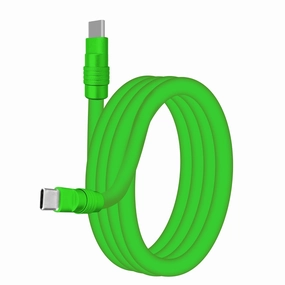 chubbycable Chubby 2.0 Fast Charging Cable Durable Soft Silicone USB C Cable 240W Extra Thick Phone Charger Cord Data Transfer Cord, Green Green, Type-C to Type-C, 3.3 FT