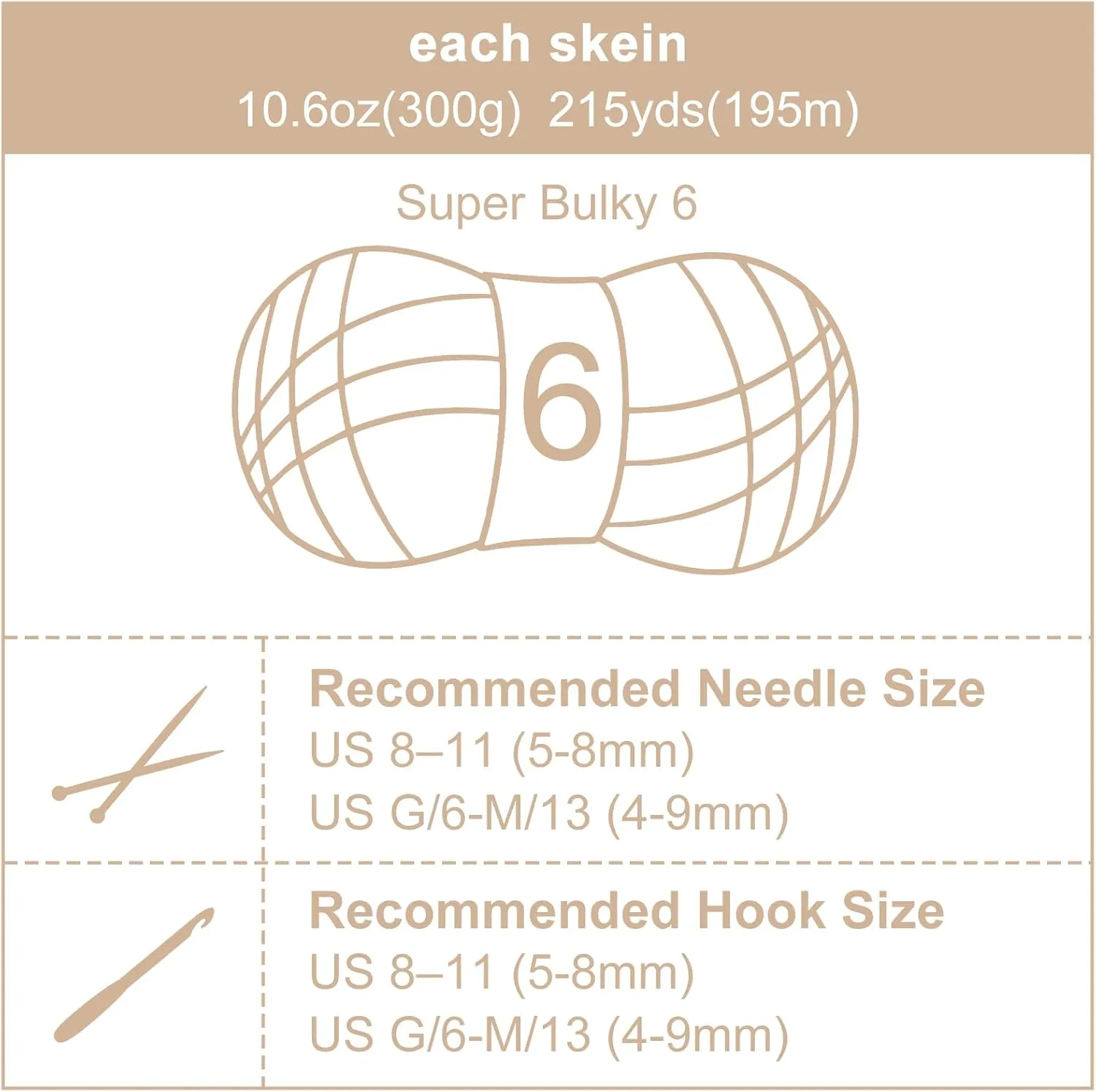 Chunky Chenille Yarn for Knitting/Crochet Baby Blanket Fancy Yarn for Amigurumi #6 Super Bulky Extra Thick Soft Fluffy Big Yarn Hat Scarf Christmas Decor Beginner Friendly,0.66lb,Cream