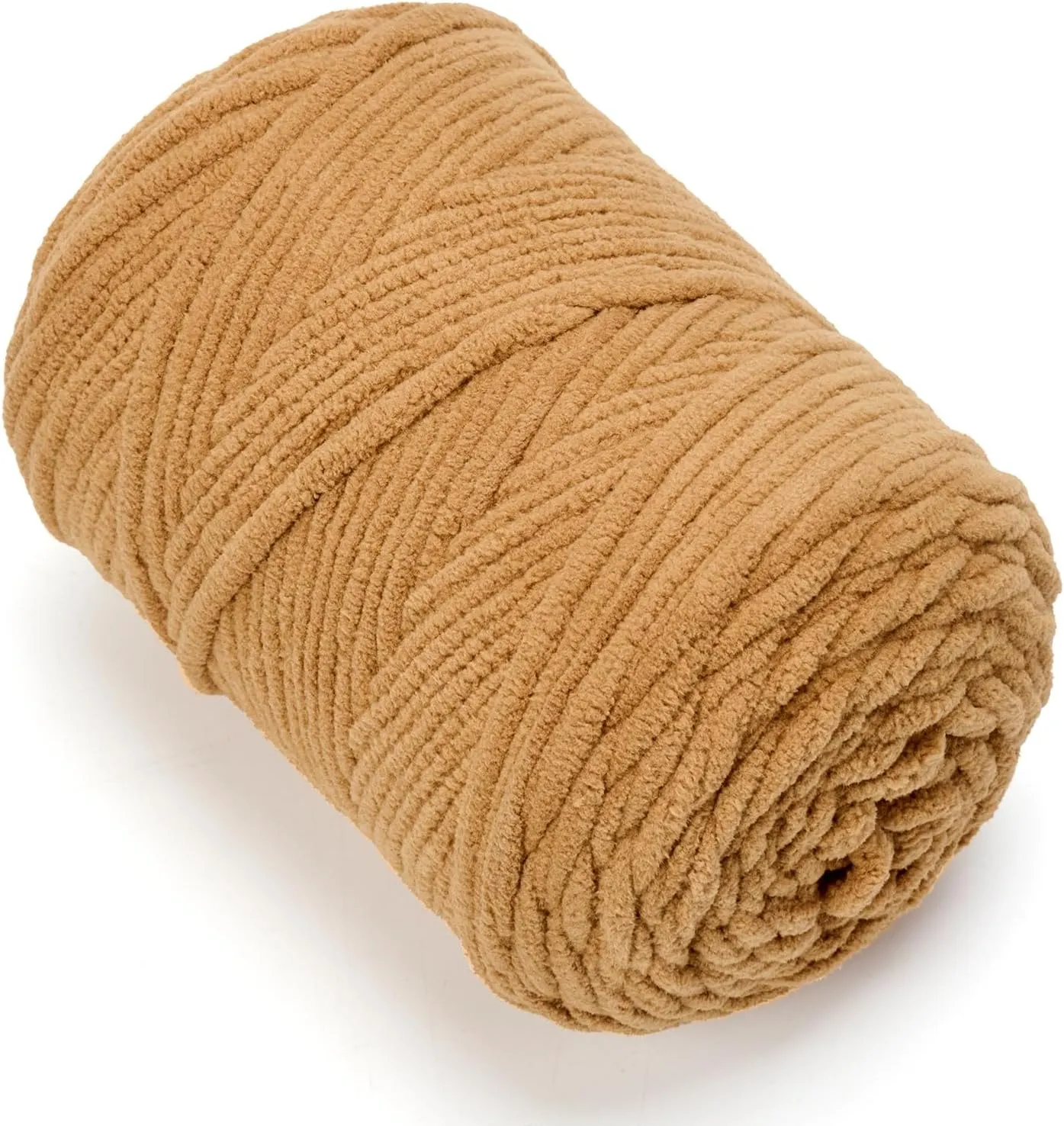 Chunky Chenille Yarn for Knitting/Crochet Baby Blanket Fancy Yarn for Amigurumi #6 Super Bulky Extra Thick Soft Fluffy Big Yarn Hat Scarf Christmas Decor Beginner Friendly,0.66lb,Cream