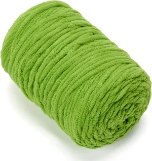 Chunky Chenille Yarn for Knitting/Crochet Baby Blanket Fancy Yarn for Amigurumi #6 Super Bulky Extra Thick Soft Fluffy Big Yarn Hat Scarf Christmas Decor Beginner Friendly,Green,0.66LB