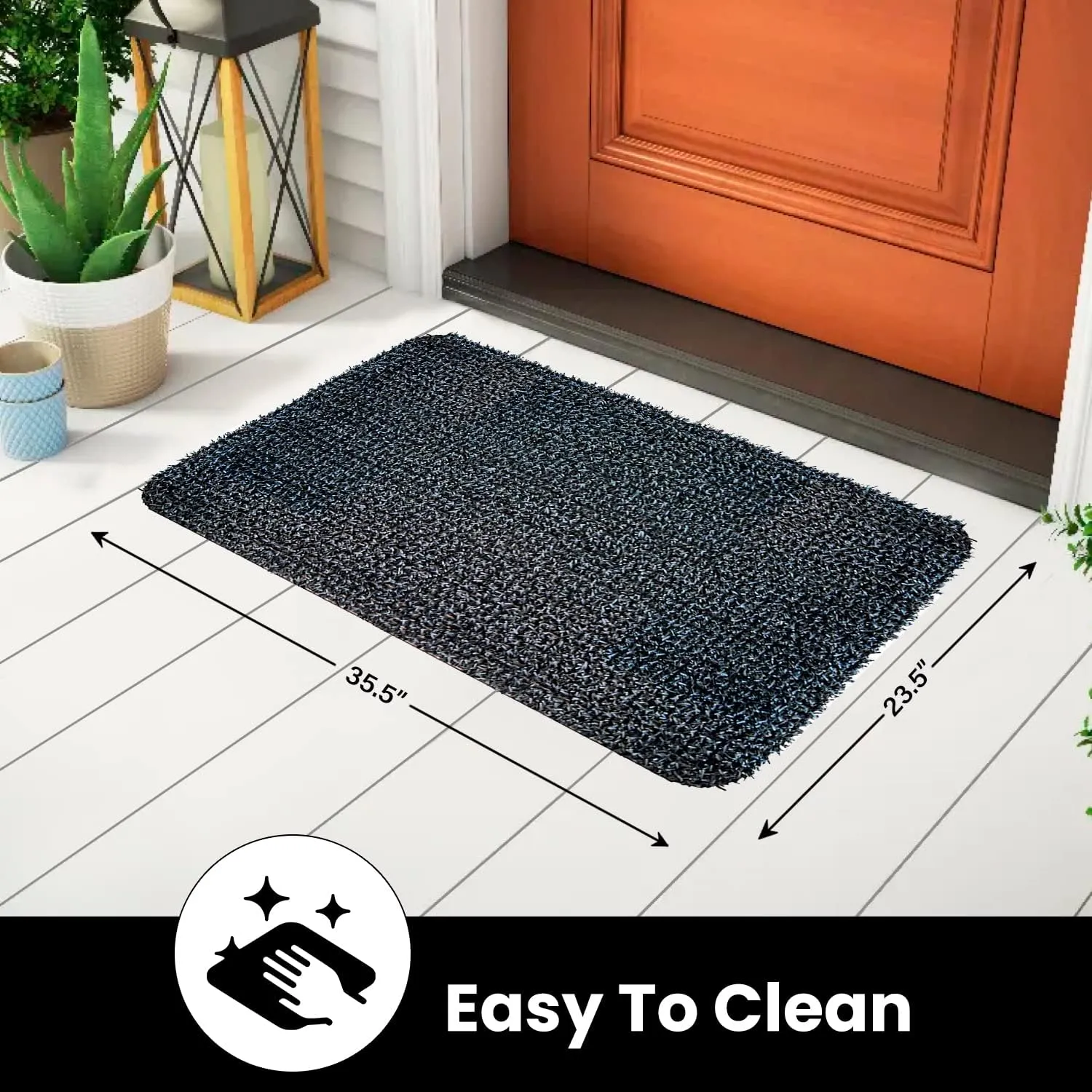 CLEAN MACHINE 10376922 High Traffic Astroturf Dirt Trapper Doormat, 23.5" x 35.5", Charcoal