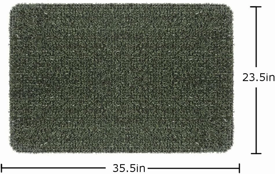 CLEAN MACHINE 10376912 Astroturf Dirt Trapper Doormat 23.5" x 35.5", Flair Evergreen