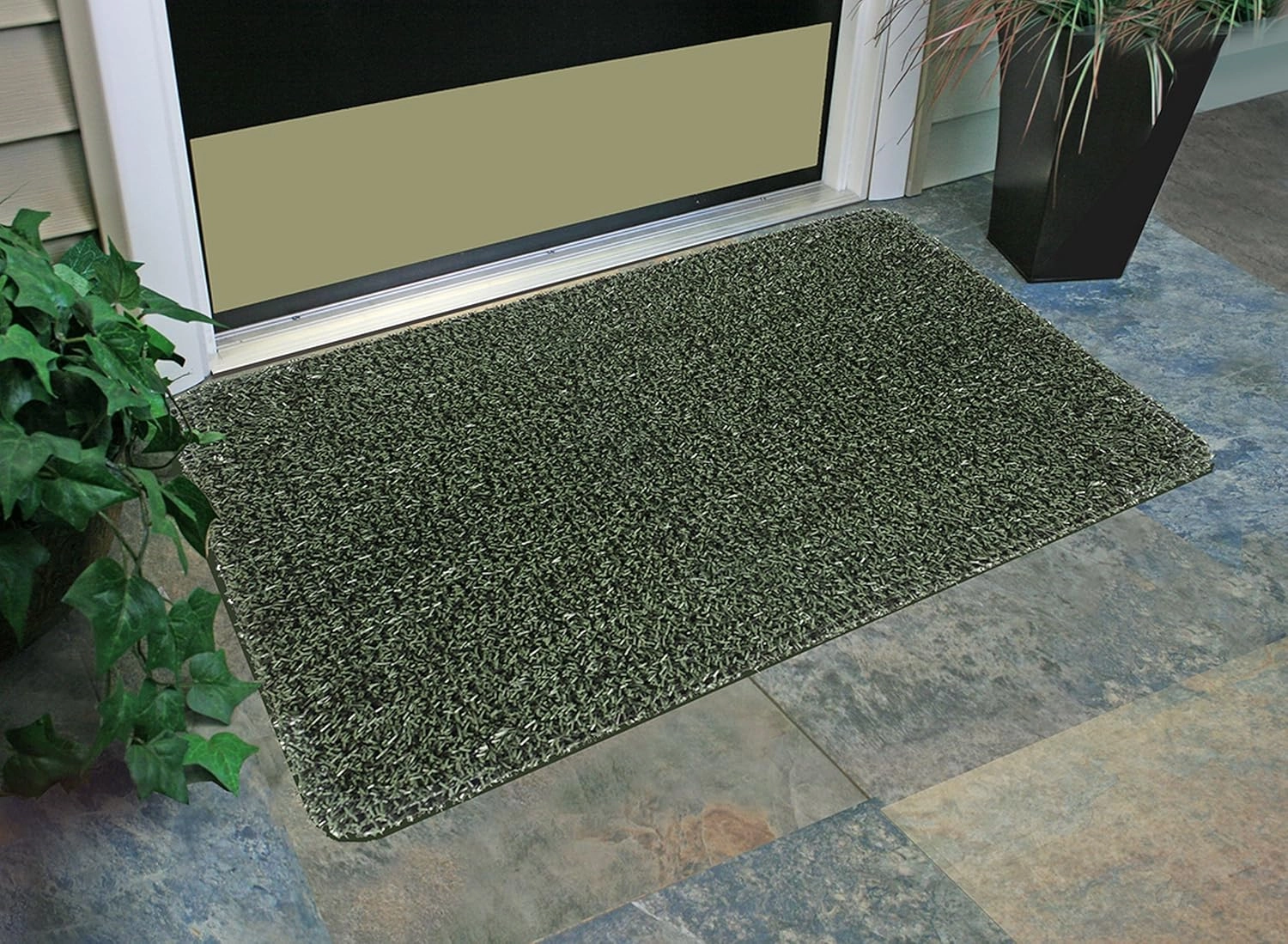 CLEAN MACHINE 10376912 Astroturf Dirt Trapper Doormat 23.5" x 35.5", Flair Evergreen