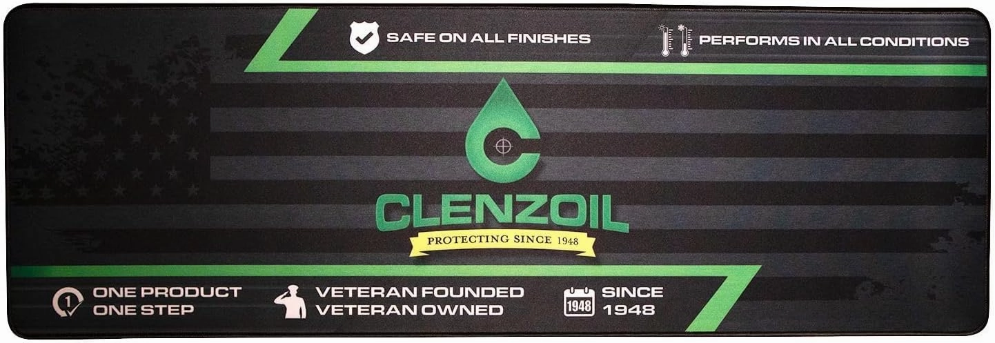 CLENZOIL Gun Cleaning Mat | Premium Thickness Waterproof Material | Non-Slip Rubber Backer | Anti-Fray Edges | Pistol, Shotgun, Rifle Sizes