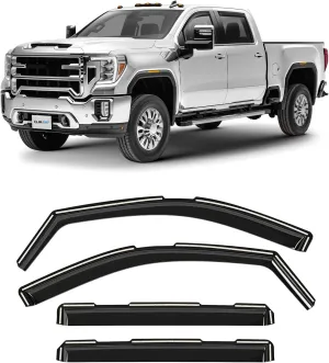CLIM ART in-Channel Incredibly Durable Rain Guards for GMC Sierra 2500HD/3500HD 2020-2025 Crew Cab, Original Window Deflectors, Vent Window Visors, Vent Deflector, 4 pcs. - 620265