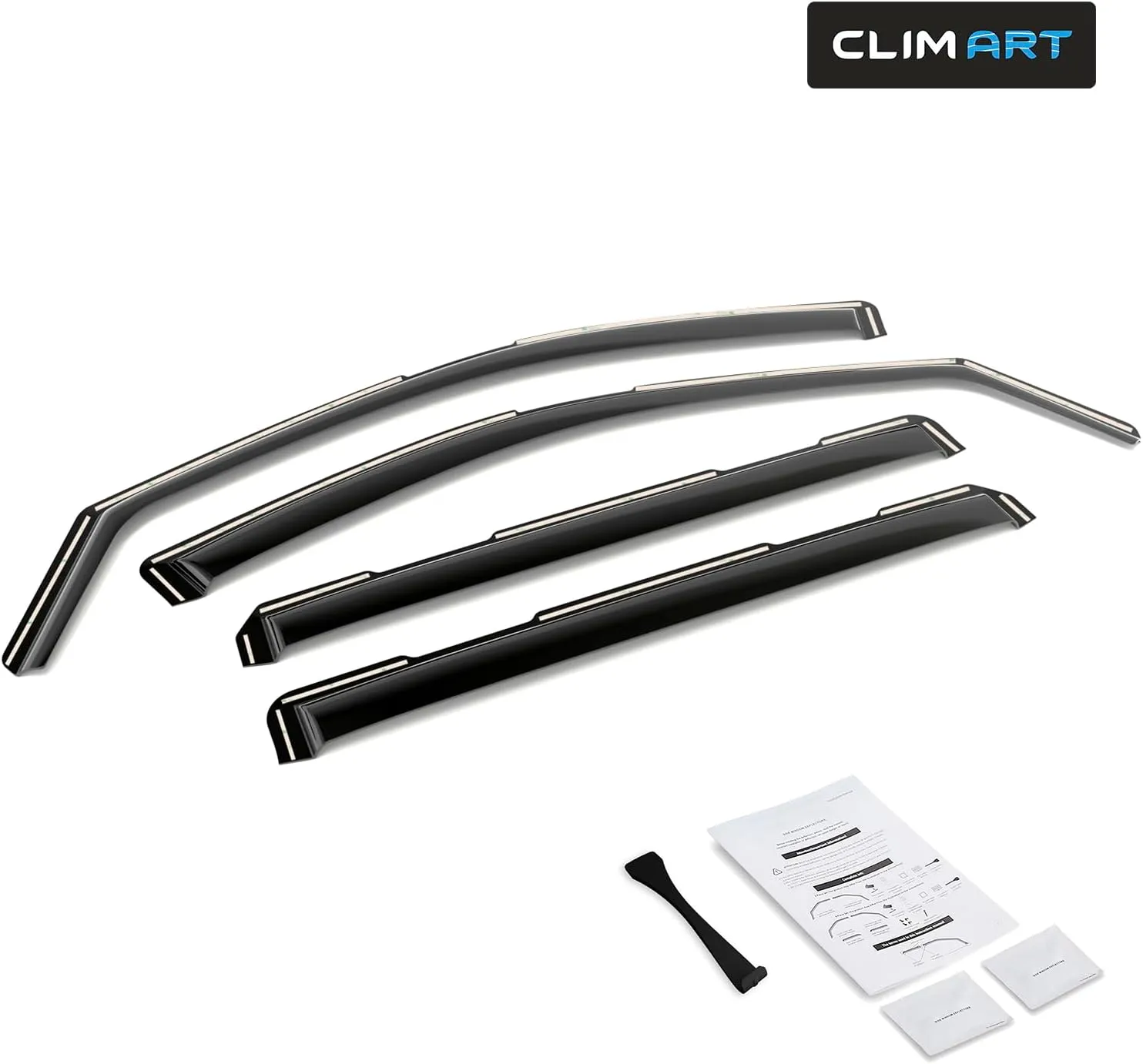 CLIM ART in-Channel Incredibly Durable Rain Guards for GMC Sierra 2500HD/3500HD 2020-2025 Crew Cab, Original Window Deflectors, Vent Window Visors, Vent Deflector, 4 pcs. - 620265