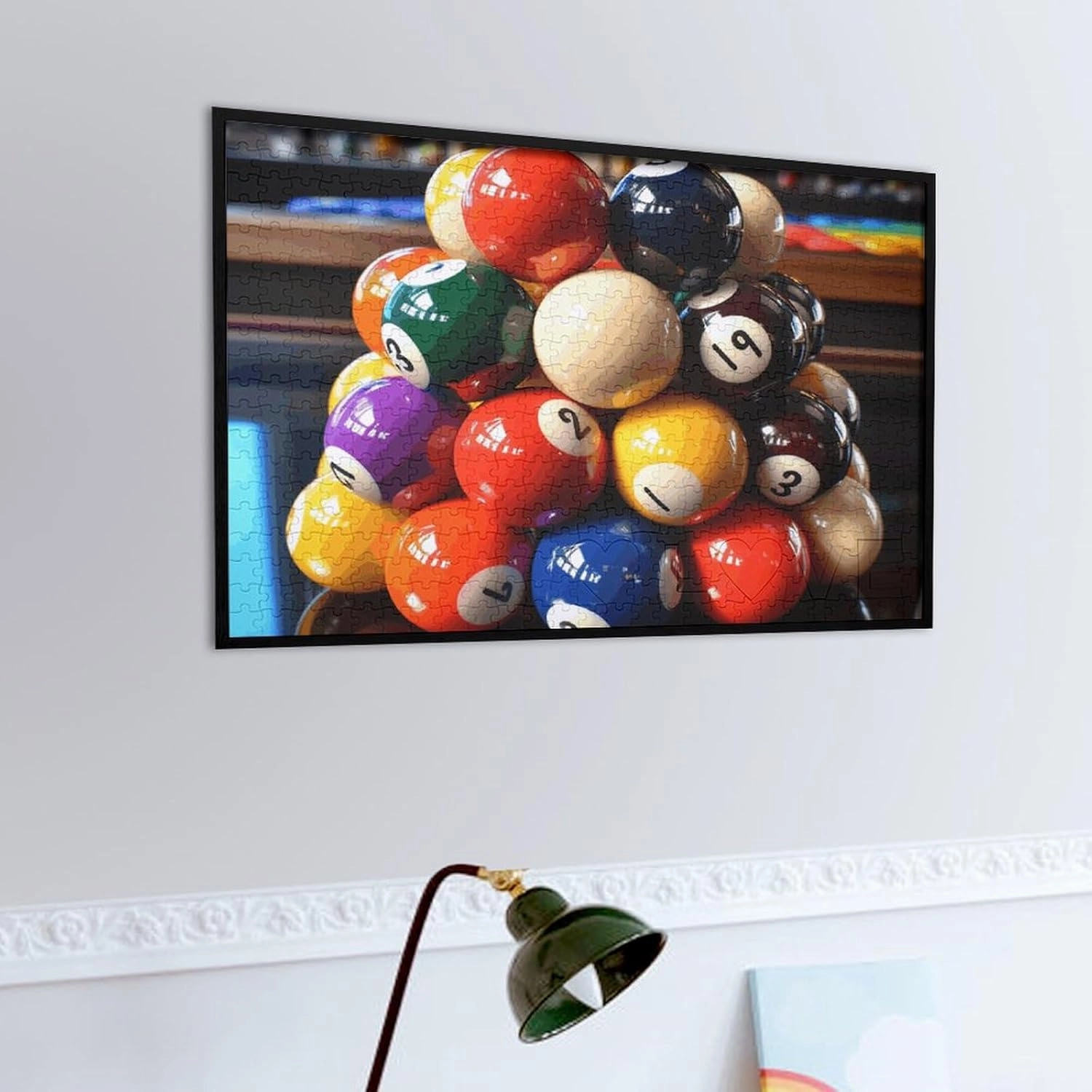 Color Billiards Puzzles 520 Pieces Personalized Jigsaw Puzzles Color Billiards Photo Puzzle Challenging Picture Puzzle for Adults Personaliz Jigsaw with Storage Bag (20.5" X 15")
