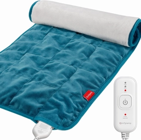 Comfytemp Weighted Heating Pad for Back & Cramps, Father's Day Gifts, Birthday Gifts for Mom Dad Women Men, 2.2lb Electric Neck Shoulder Heat Pad for Pain Relief, FSA HSA Eligible, 2H Auto-Off, 12x24
