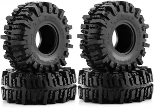 Compatible with Axial for SCX10 90046 Afor XI03007 for Redcat Gen8 4PCS 118 MM 1.9" Rubber Rock Tyres Wheel Tires for 1/10 RC Crawler Car RC Wheel Tires