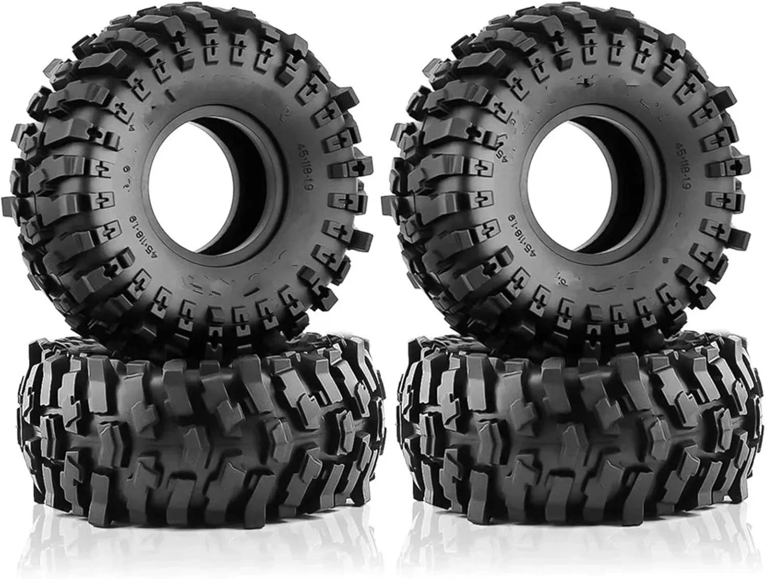 Compatible with Trax for Trx4 for Axial for Scx10 for Wraith for Scx10 for Yikong 1/10 Rc Crawler Car 4 Pcs 1.9 Inch Rubber Tyre RC Wheel Tires