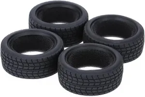 Compatible with Traxxas for HSP for Tamiya for HPI for Kyosho 4Pcs 1/10 RC Car Rubber Tyre Wear-Resistant Tires Upgrade Parts RC Wheel Tires