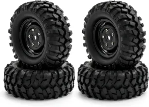 Compatible with TRX4 for Axial SCX10 90046 SCX10 III AXI03007 AXI03003 4Pcs 96mm 1.9 Inch 12mm Hex Wheel Rim Tires 1/10 RC Crawler Car RC Wheel Tires