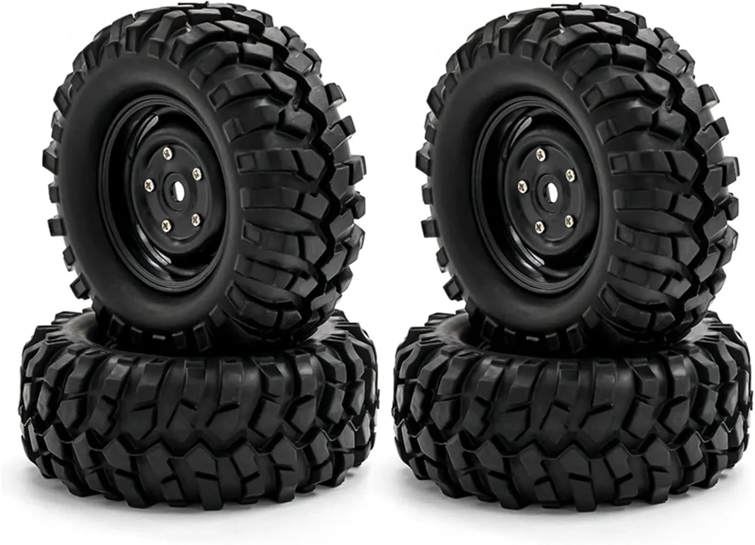 Compatible with TRX4 for Axial SCX10 90046 SCX10 III AXI03007 AXI03003 4Pcs 96mm 1.9 Inch 12mm Hex Wheel Rim Tires 1/10 RC Crawler Car RC Wheel Tires