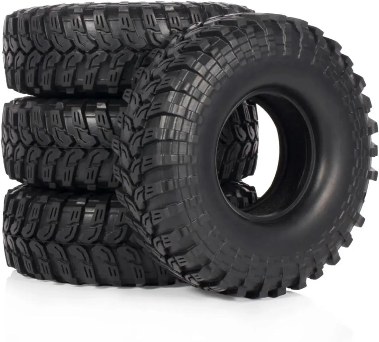 Compatible with TRX4 for Bronco for SCX10 III D90 TF2 EX86100 4PCS 115mm Rock Crawler Tires with Foam Inserts for 1/10 RC Rigs Car RC Wheel Tires