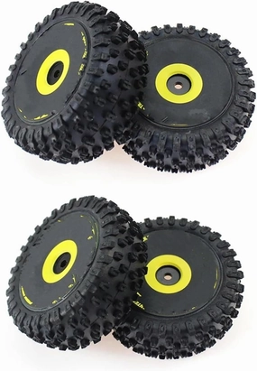 Compatible with 144001 144010 124016 124017 4Pcs Front and Rear Wheel Tire Tyre RC Car Upgrade Parts Spare Accessories RC Wheel Tires