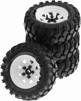 Compatible with Axial SCX10 90046 TRX4 Redcat GEN8 Replacement Metal 1.9Inch Beadlock Wheel Tires 1:10 RC Crawler Car RC Car Accessories RC Wheel Tires(Color1)