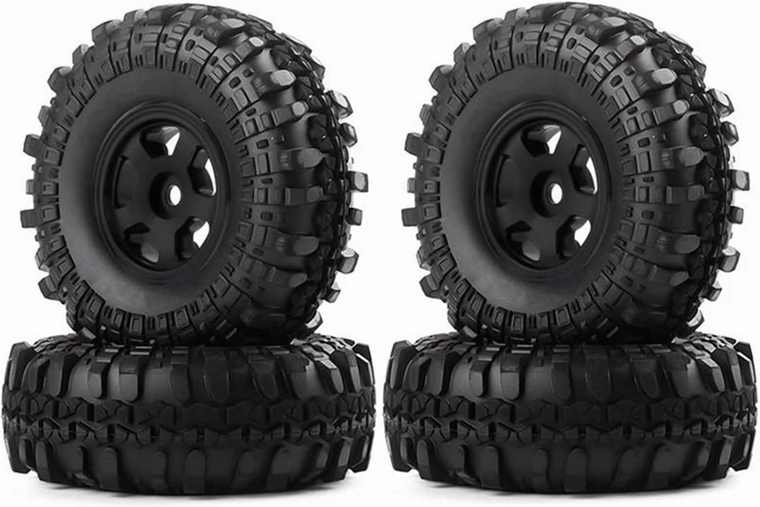 Compatible with Axial SCX24 1/24 RC Crawler Car 4 Pieces 1.0 Rubber Non-Slip Wheel Rim Tire Upgrade Accessories RC Wheel Tires