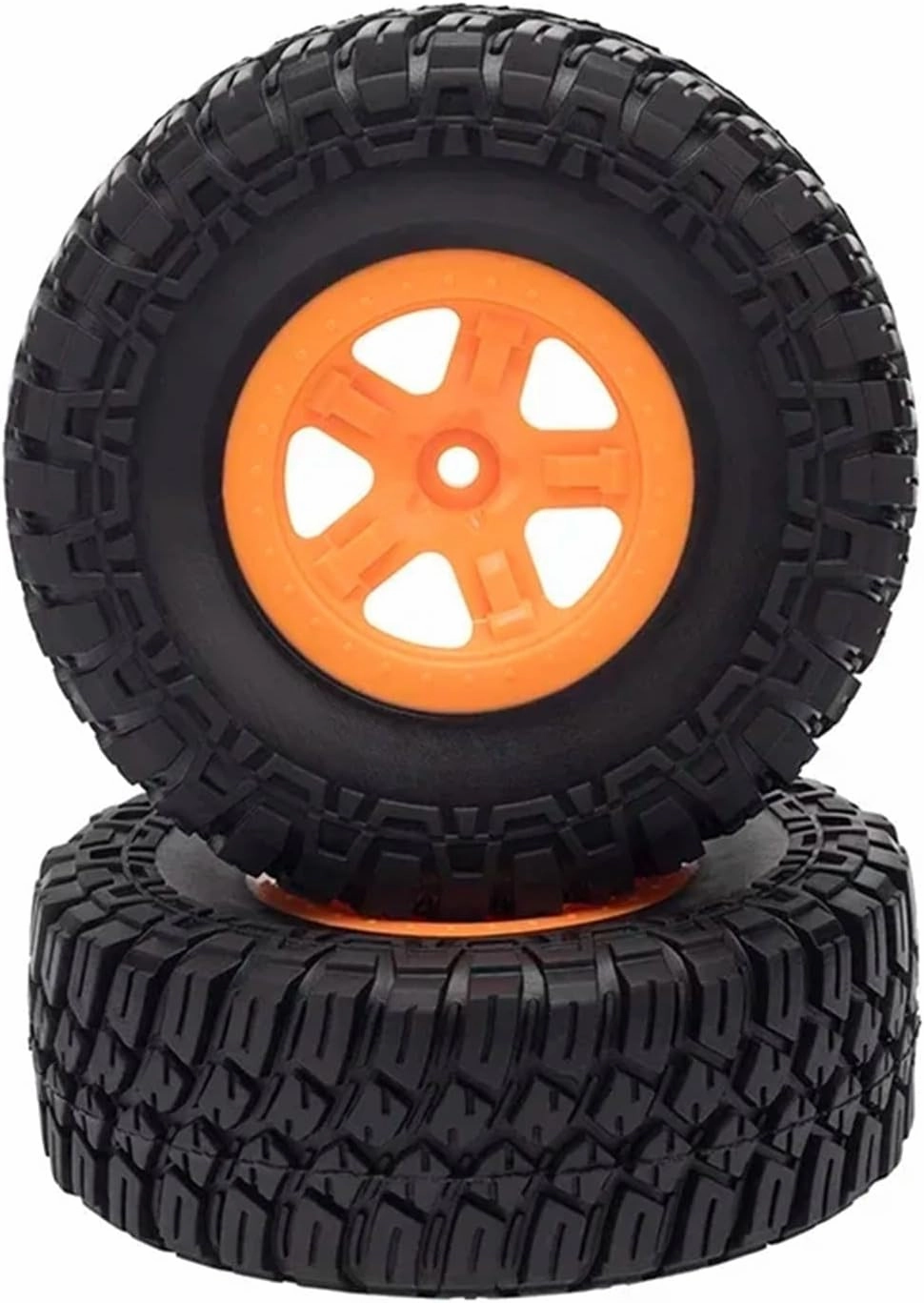 Compatible with Huanqi 727 for Slash 1:10 Short-Course Truck Cars Running for Street for Buggy Tires Tire Wheel RC Car Parts Accessories RC Wheel Tires(Orange)