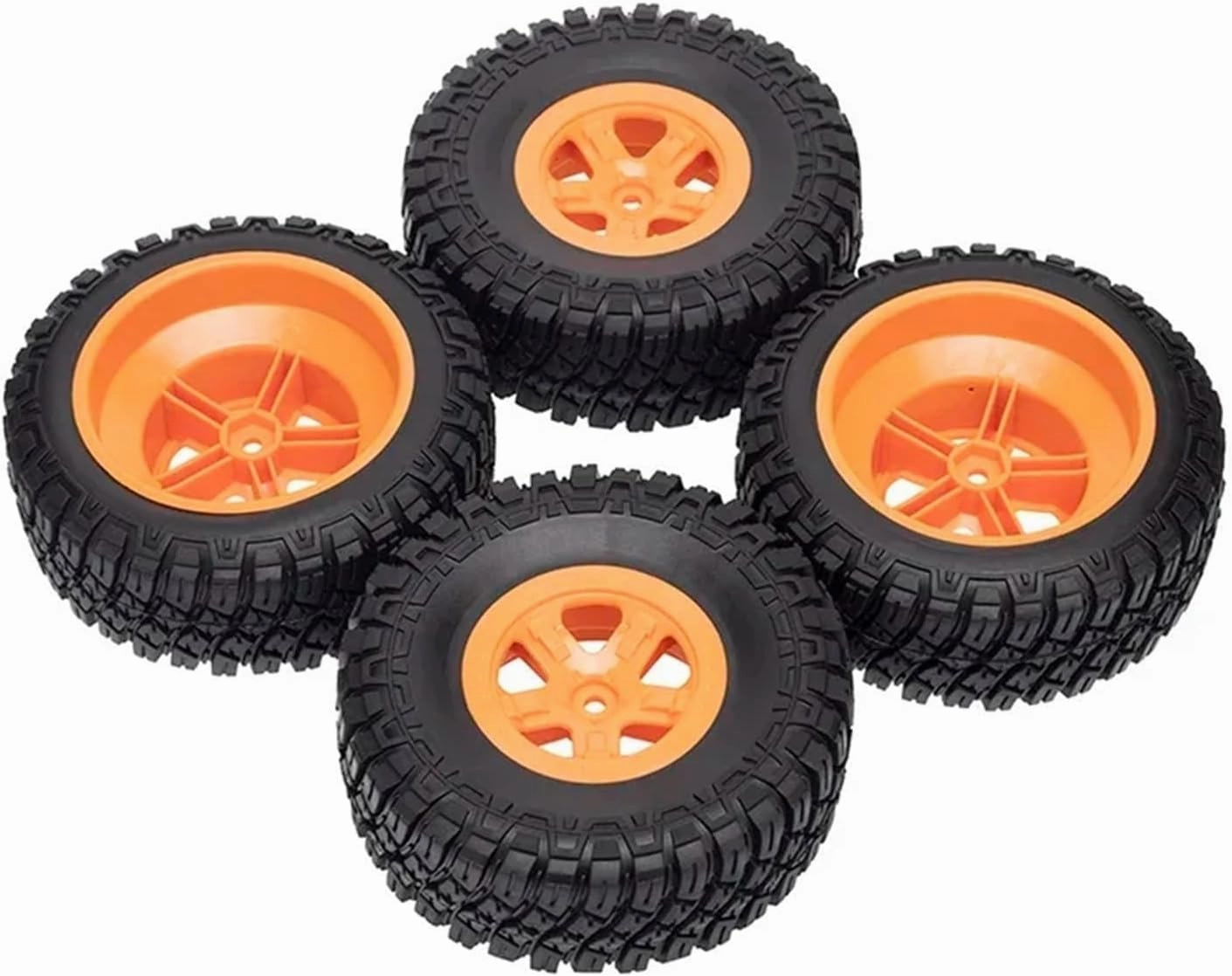 Compatible with Huanqi 727 for Slash 1:10 Short-Course Truck Cars Running for Street for Buggy Tires Tire Wheel RC Car Parts Accessories RC Wheel Tires(Orange)