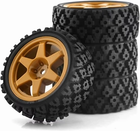 Compatible with Tamiya XV01 XV02 TA06 for TT01 for TT02 for PTG-2 1/10 RC for Rally for Racing Car Parts 4Pcs 70Mm Rubber Tire Wheel Tyre RC Wheel Tires
