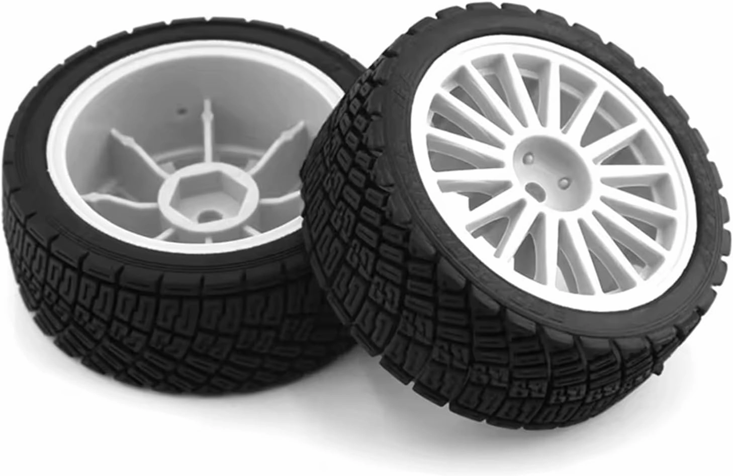 Compatible with Tamiya XV01 XV02 TT01 TT02 for PTG-2 1/10 RC for Rally for Racing Car Upgrade Parts 4Pcs 67Mm Rubber Tire Wheel Tyre RC Wheel Tires(White)