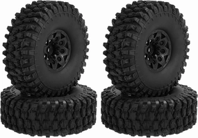 Compatible with Traxxas TRX4 D90 for Axial SCX10 II for Redcat 1/10 RC Crawler Car 4PCS 120mm 1.9 Wheel Rim Tire Upgrade Accessory RC Wheel Tires