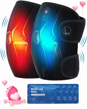 CooCoCo Knee Massager with Heat/Cold, Fathers Day Birthday Gifts for Men, FSA or HSA Eligible, Heated Knee Brace Wrap Warmer for Pain Relief, Knee Heating Pad for Dad Mom Husband Wife