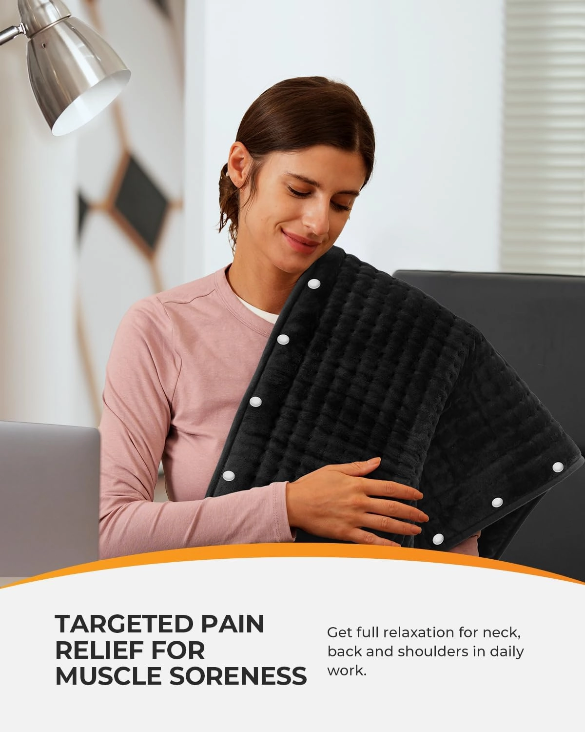 CooCoCo Large Heating Pad for Back Pain Relief, FSA HSA Eligible Foot Warmer with 10ft Cord, Electric Heating Pad for Feet Period Cramps, Machine Washable, 17"x33", Gifts for Women Men