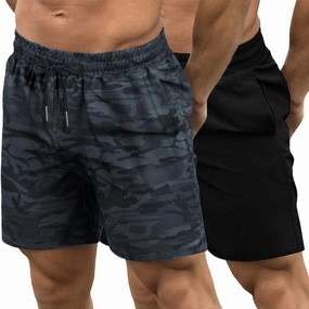 COOFANDY Men's 2 Pack Gym Workout Shorts 7 Inch Quick Dry Athletic Shorts Lightweight Running Shorts with Pockets