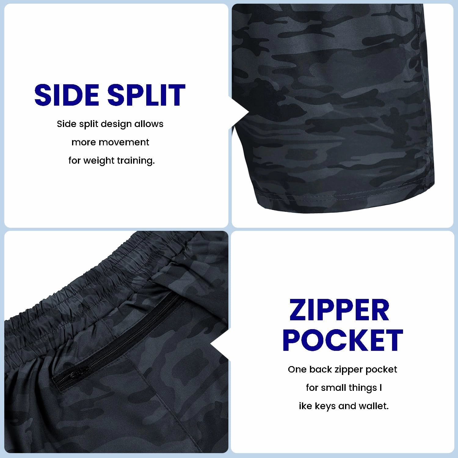 COOFANDY Men's 2 Pack Gym Workout Shorts 7 Inch Quick Dry Athletic Shorts Lightweight Running Shorts with Pockets