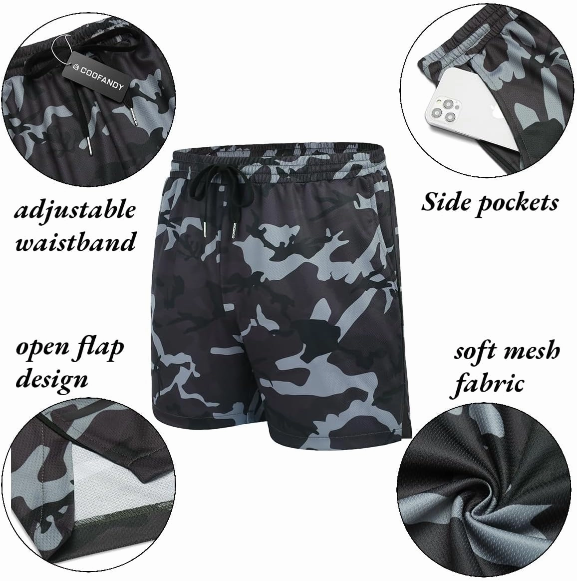 COOFANDY Men's 2 Pack Gym Workout Shorts Quick Dry Athletic Shorts 5 Inch Lightweight Sports Running Shorts with Pockets