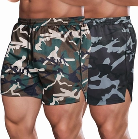 COOFANDY Men's 2 Pack Gym Workout Shorts Quick Dry Athletic Shorts 5 Inch Lightweight Sports Running Shorts with Pockets