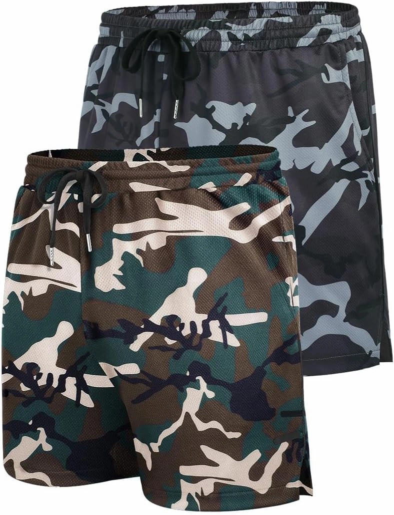 COOFANDY Men's 2 Pack Gym Workout Shorts Quick Dry Athletic Shorts 5 Inch Lightweight Sports Running Shorts with Pockets