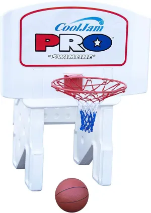 Cool Jam Pro Pool Basketball Goal Hoop Net | Includes 2 Basketballs | Adjustable Heights | Hard Molded Backboard | Sturdy & Stable Weighted Base | Make Your Swimming Pool The Neighborhood Arena