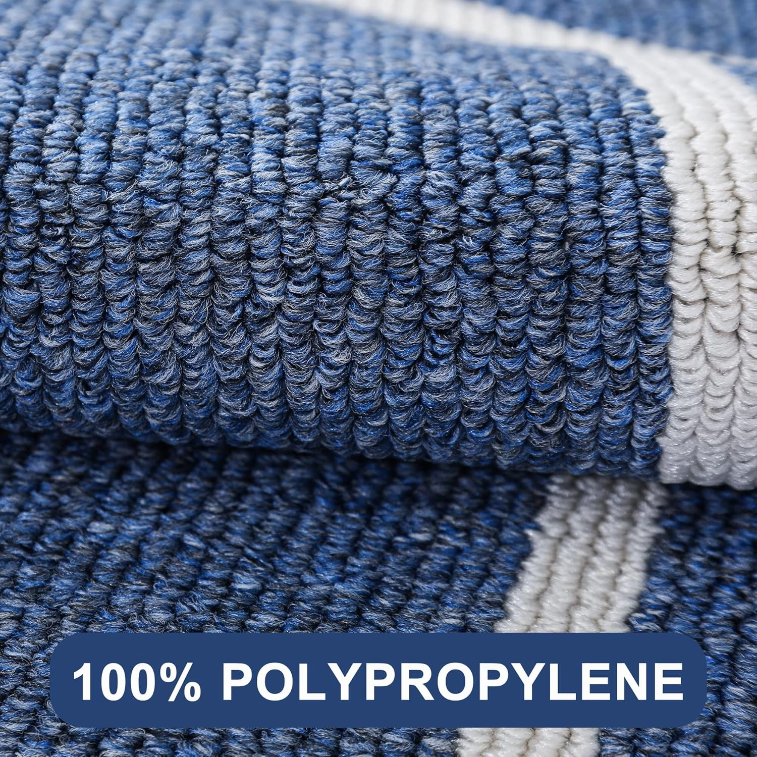 COSY HOMEER Long Kitchen Floor Mats for in Front of Sink Super Absorbent Kitchen Rugs and Mats 24"x48" Non-Skid Kitchen Mat Standing Mat Washable,Polypropylene,Blue,Frame