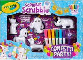 Crayola Scribble Scrubbie Toy Pet Playset, Confetti Party Pack, Coloring Toy for Kids, Gift for Ages 3, 4, 5, 6, 7