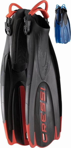 Cressi Adult Short Adjustable Fins - Snorkeling Versatile Open Heel to Use Also Barefoot - Maui: Made in Italy