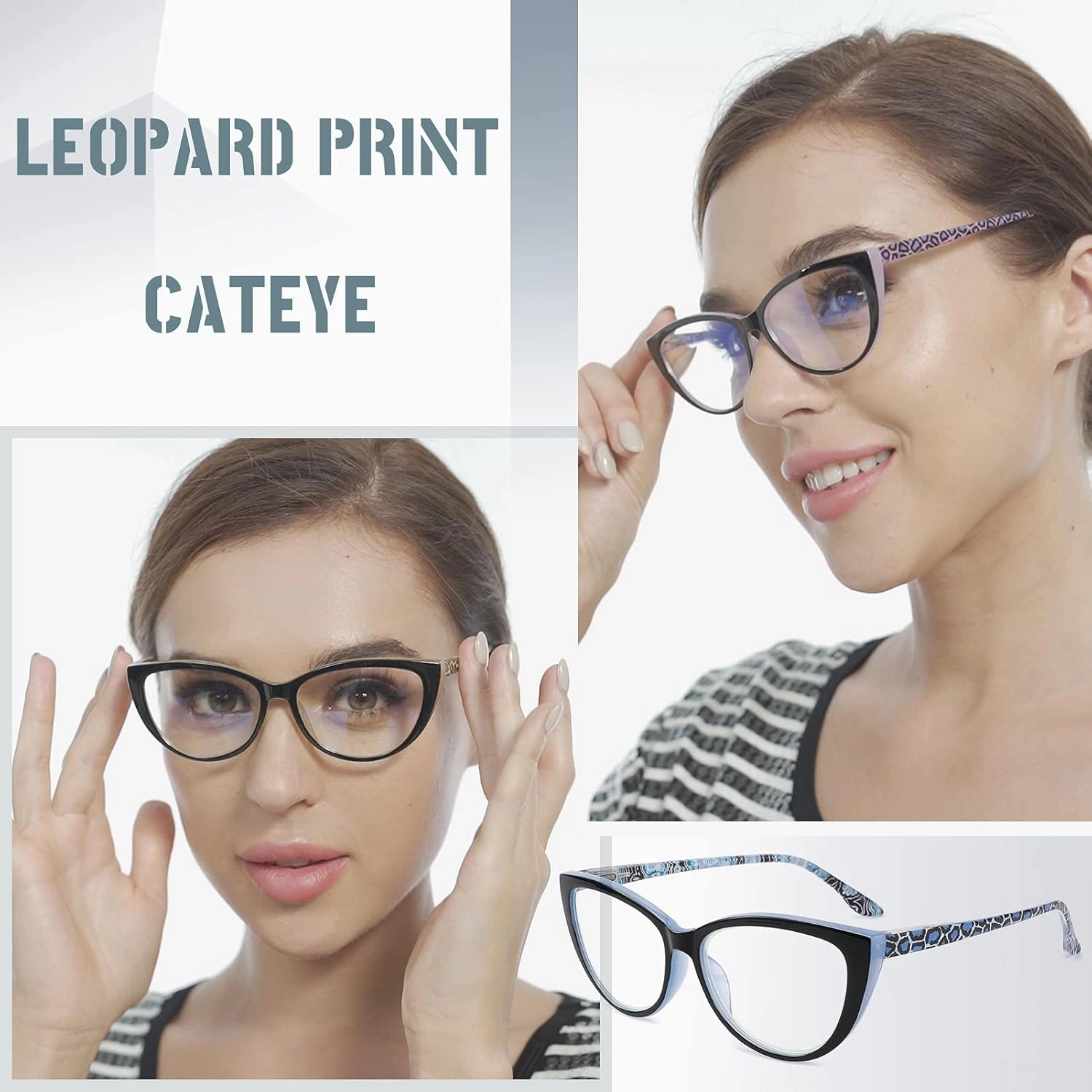 CRGATV Reading Glasses 3 Pack Blue Light Blocking Computer Readers for Women Stylish Cat Eye Design Anti Eyestrain & Glare  1.5 Strength