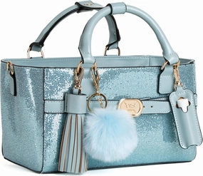 CRS Cross Rink Side Tote & Style Set - Accessory Skate Bag for Figure Skating, Roller, Ballet, Dance, Cheer, Tennis. (Shimmer Blue Ice, Rink Side Tote & Style Set)