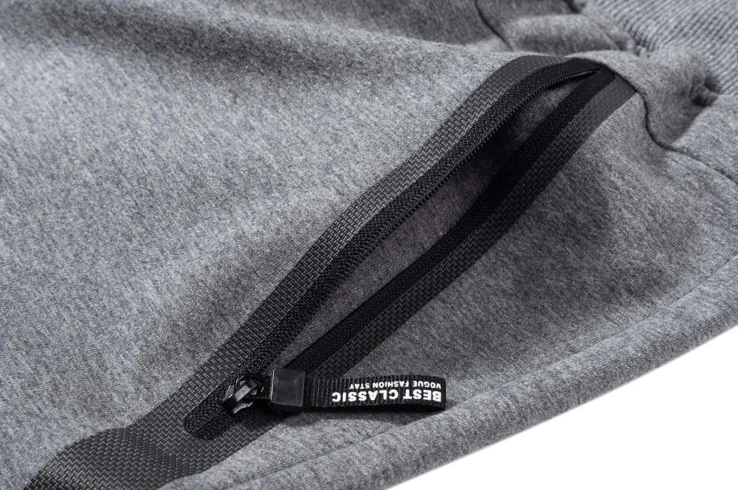 CRYSULLY Mens Athletic Gym Shorts Cotton Jogger Running Workout Jersey Zipper Pocket Sweat Shorts
