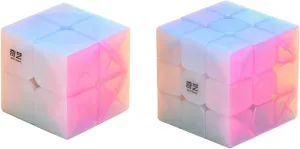 Cuberspeed Bundle Speed Cube Set QiDi S Jelly 2x2 Magic Cube and Warrior W 3x3 stickerless Jelly Speed Cube