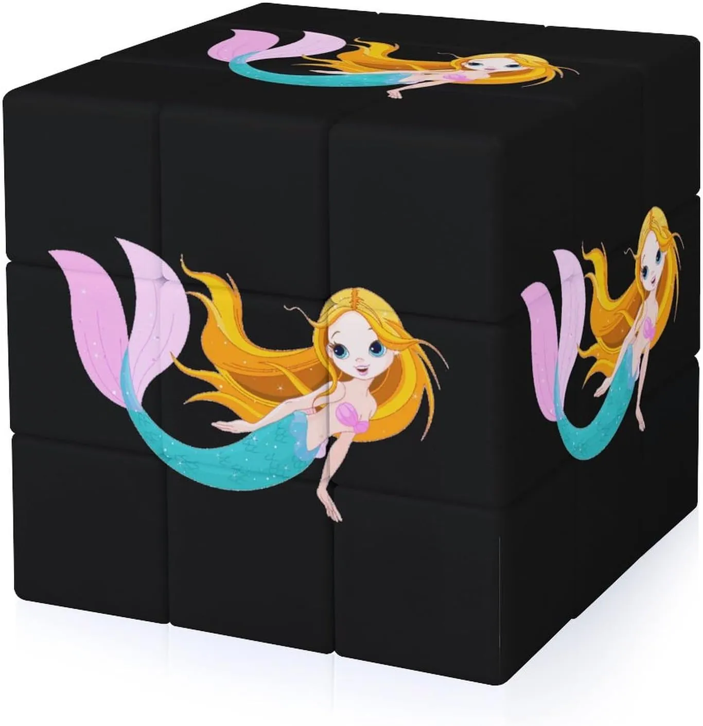 Cute Mermaid Funny 3x3x3 Cube Smooth Lightweight Puzzle for Adult Graphic Printing Travel