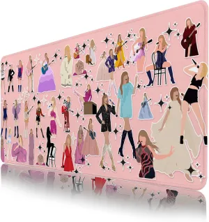Cute Pink Desktop Mat,Kawaii Mousepads,Funny XL Gaming Mouse Pad for Desk,Large Computer Keyboard Offic Desk Mat Mouse Pad,900X400 mm