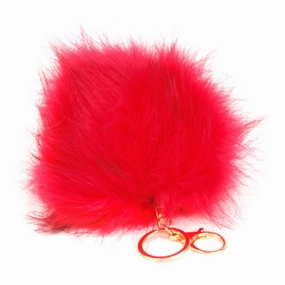 Cute Faux Fur Ball Pompom Keychain City elf Car Ring, Handbag Tote Bag Pendant Purse Charm