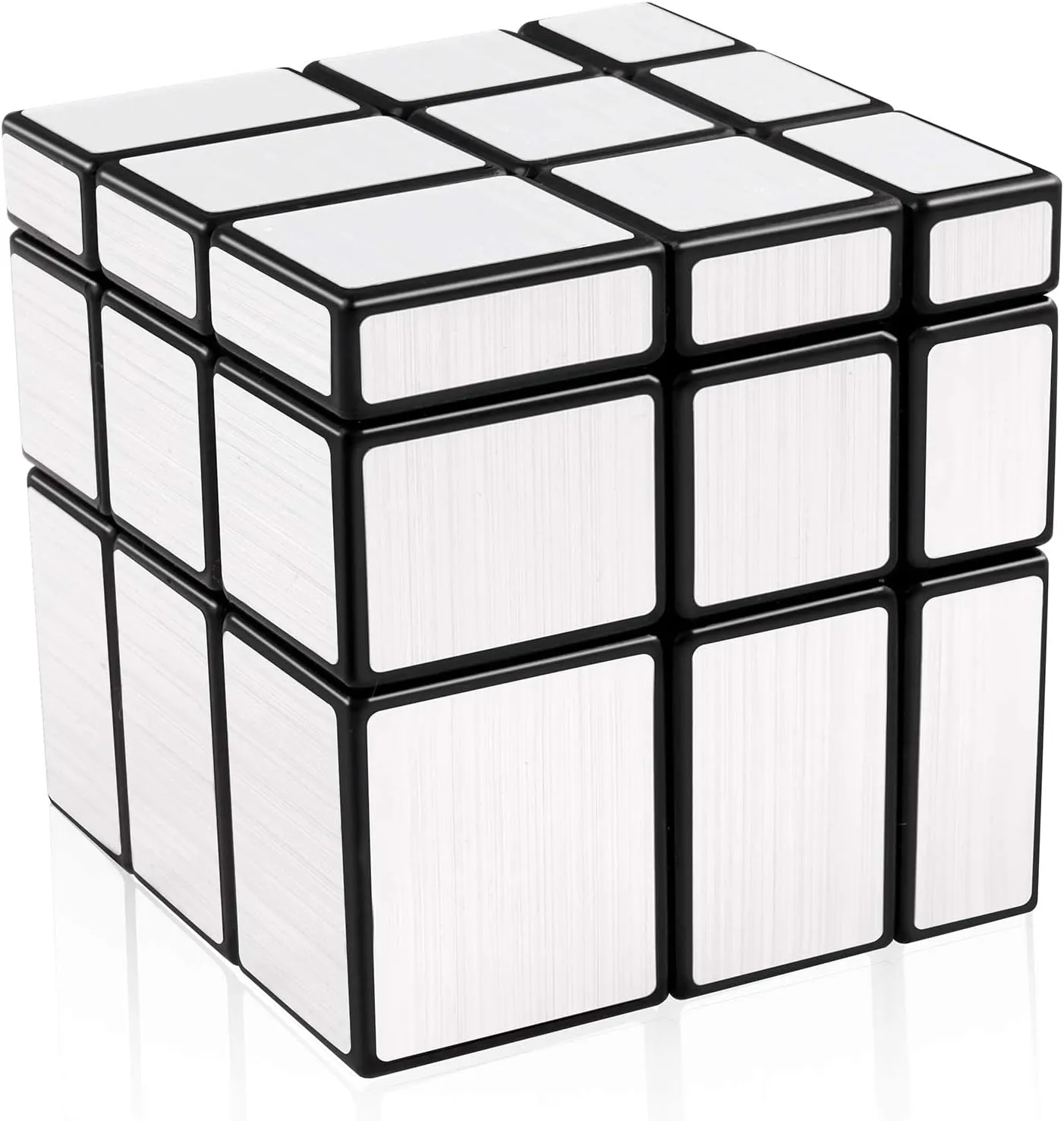 D-FantiX Shengshou Mirror Cube 3x3x3 Speed Cube 3x3 Mirror Blocks Cube Different Shapes Silver Cube 57mm