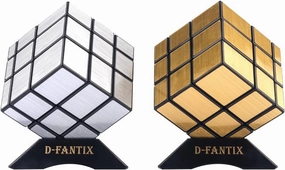 D-FantiX Shengshou 3x3x3 Mirror Cube Set, 2 Pack, ABS Plastics, Puzzle Toys for Kids, Silver, Gold, Unisex, Beginner, 54 Pieces, 2 Items, 1 Set