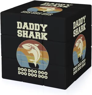 Daddy Shark Vintage Funny 3x3x3 Cube Smooth Lightweight Puzzle for Adult Graphic Printing Travel