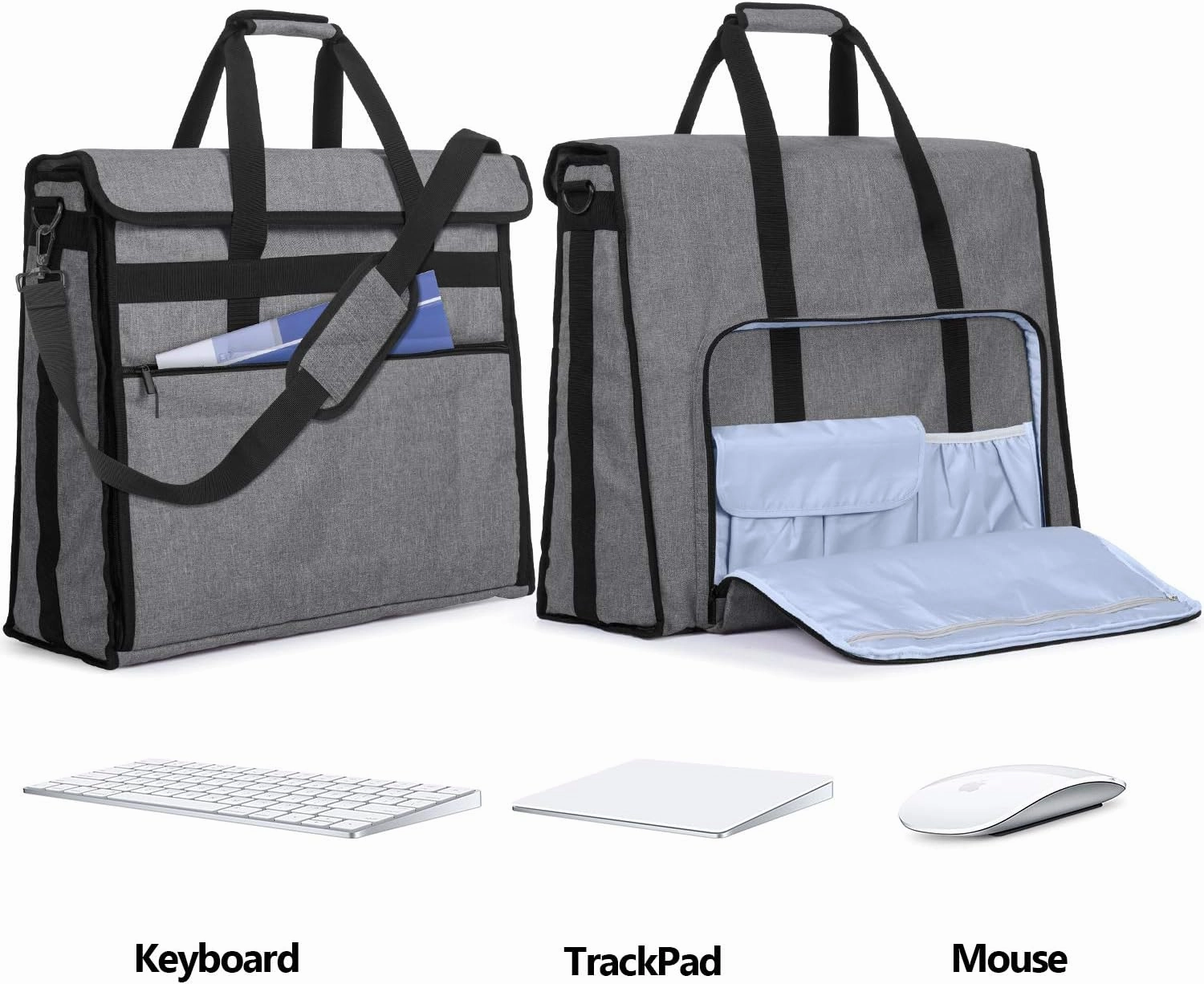 Damero Carrying Tote Bag Compatible with Apple 27" iMac Desktop Computer, Travel Storage Bag for iMac 27-inch and Other Accessories, Gray